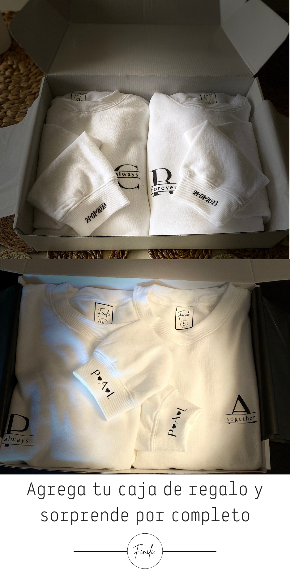 Pack Polerones: Iniciales ♡ Estilo: Relax - Cuello