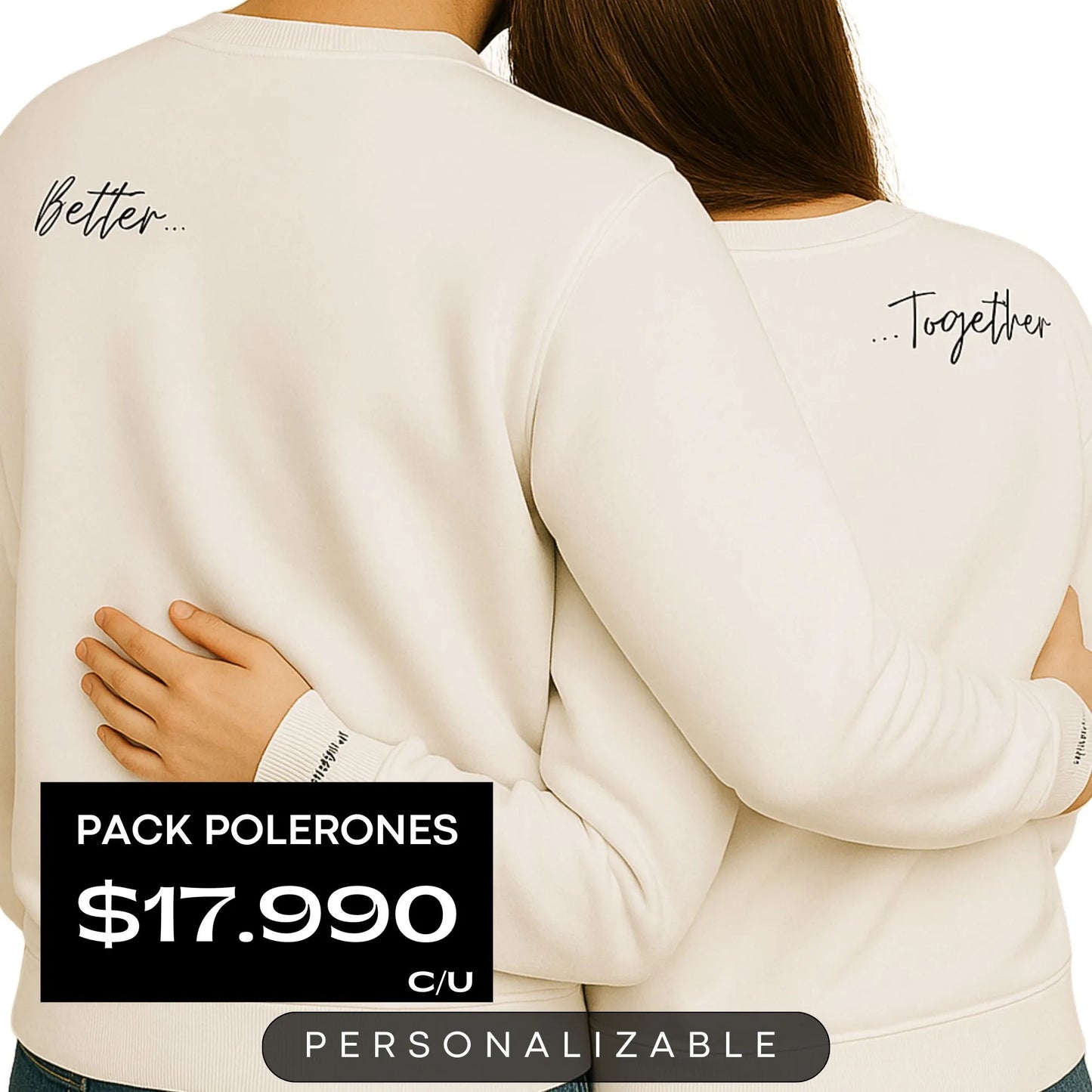 Polerones Pareja Aesthetic Minimalista - Better Together - Cuello Polo