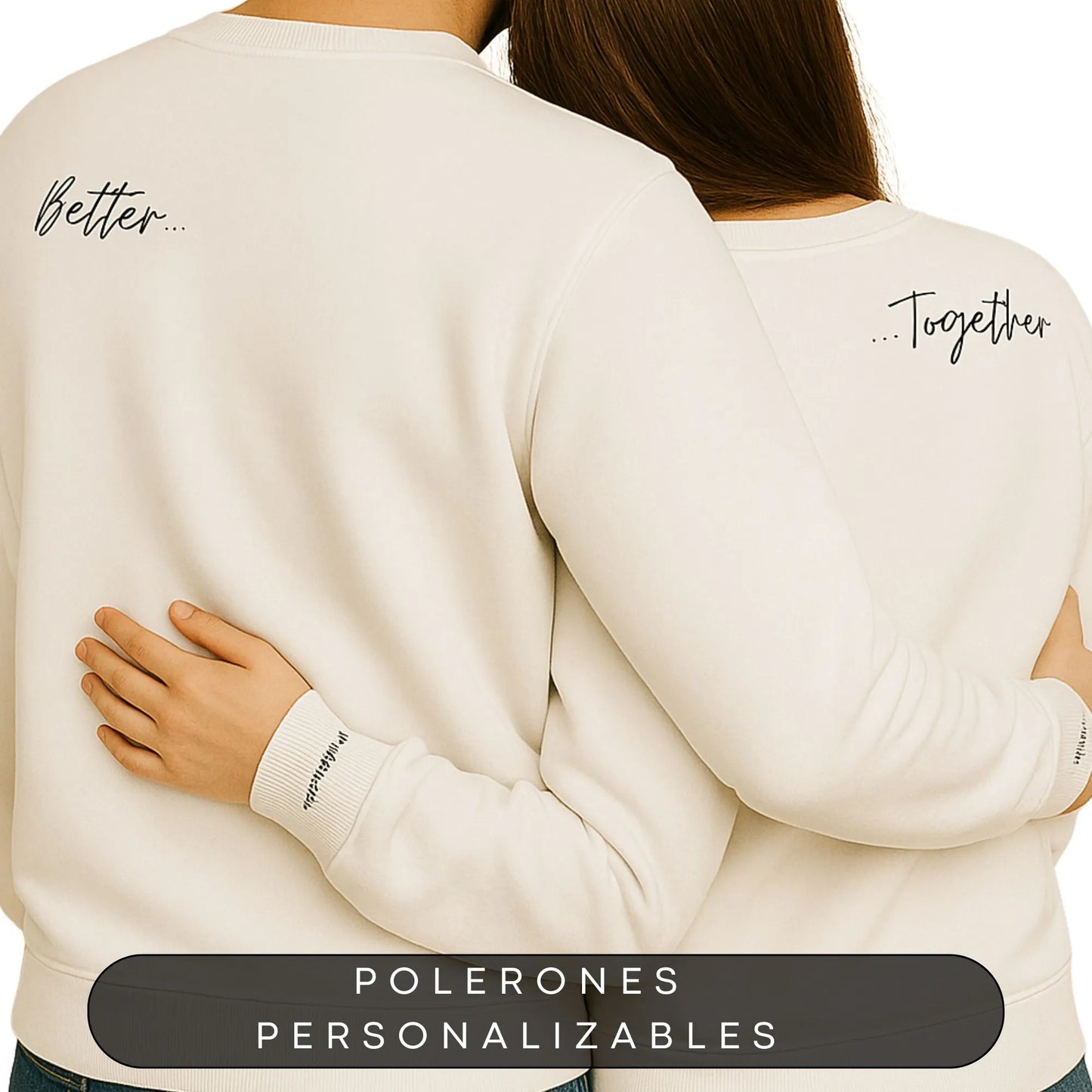 Polerones Pareja Aesthetic Minimalista - Better Together - Cuello Polo