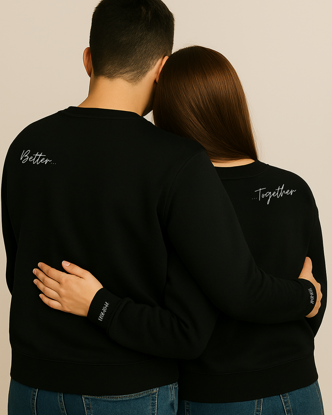 Polerones Pareja Aesthetic Minimalista - Better Together - Cuello Polo