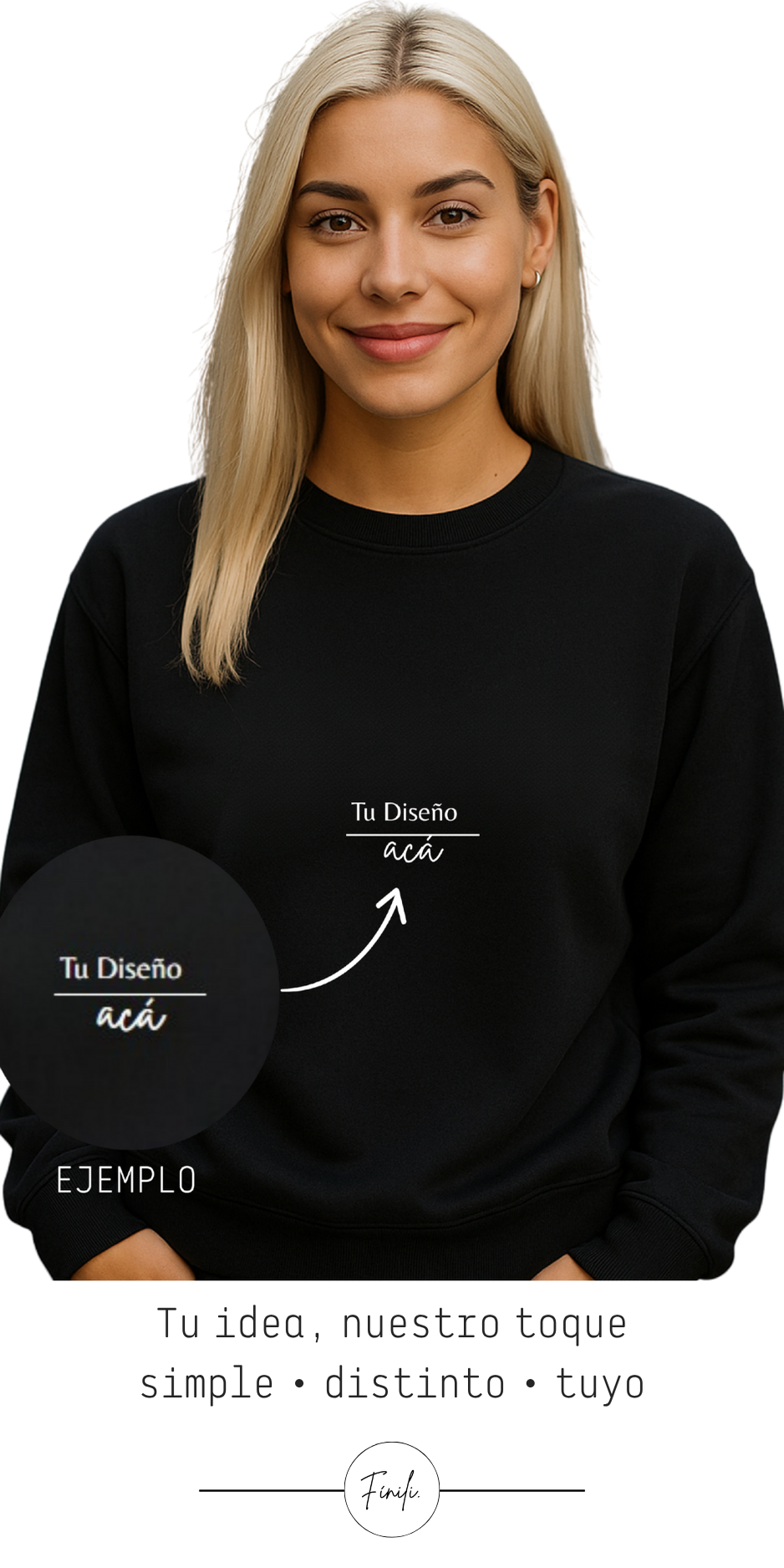 Polerón Personalizable Minimalista Aesthetic - Cuello - Polo