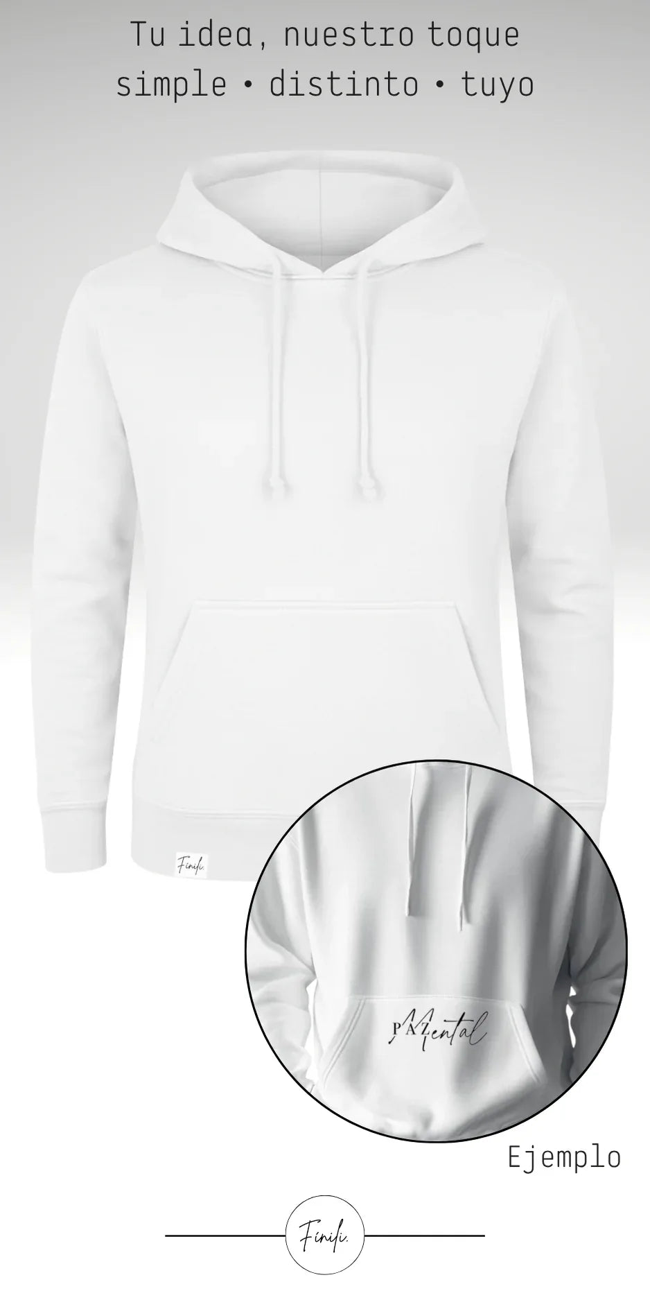 Polerón Unisex: Tú idea 💡 Estilo: Relax o Classic - Gorro - Finili