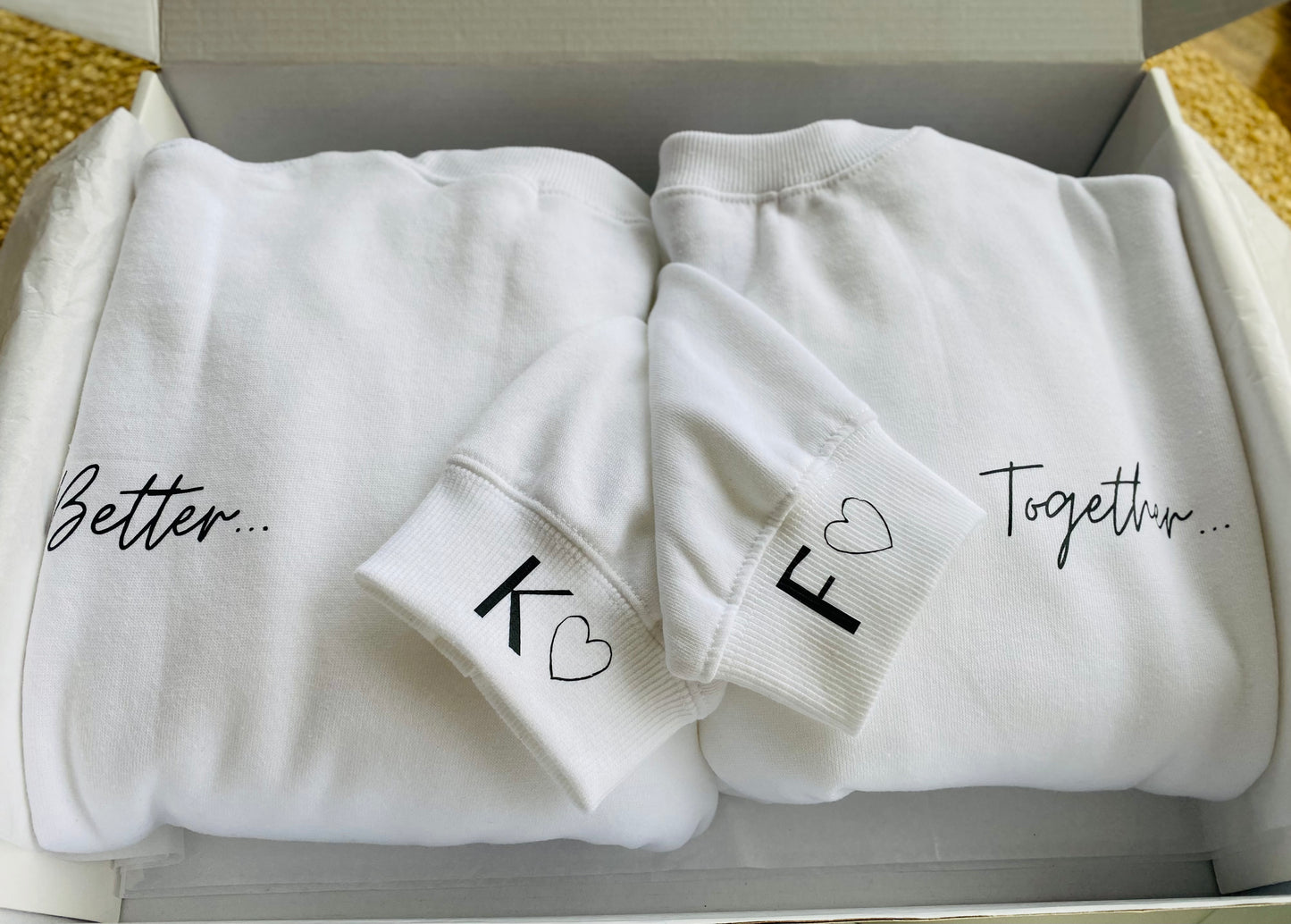 Polerones Pareja Aesthetic Minimalista - Better Together - Cuello Polo