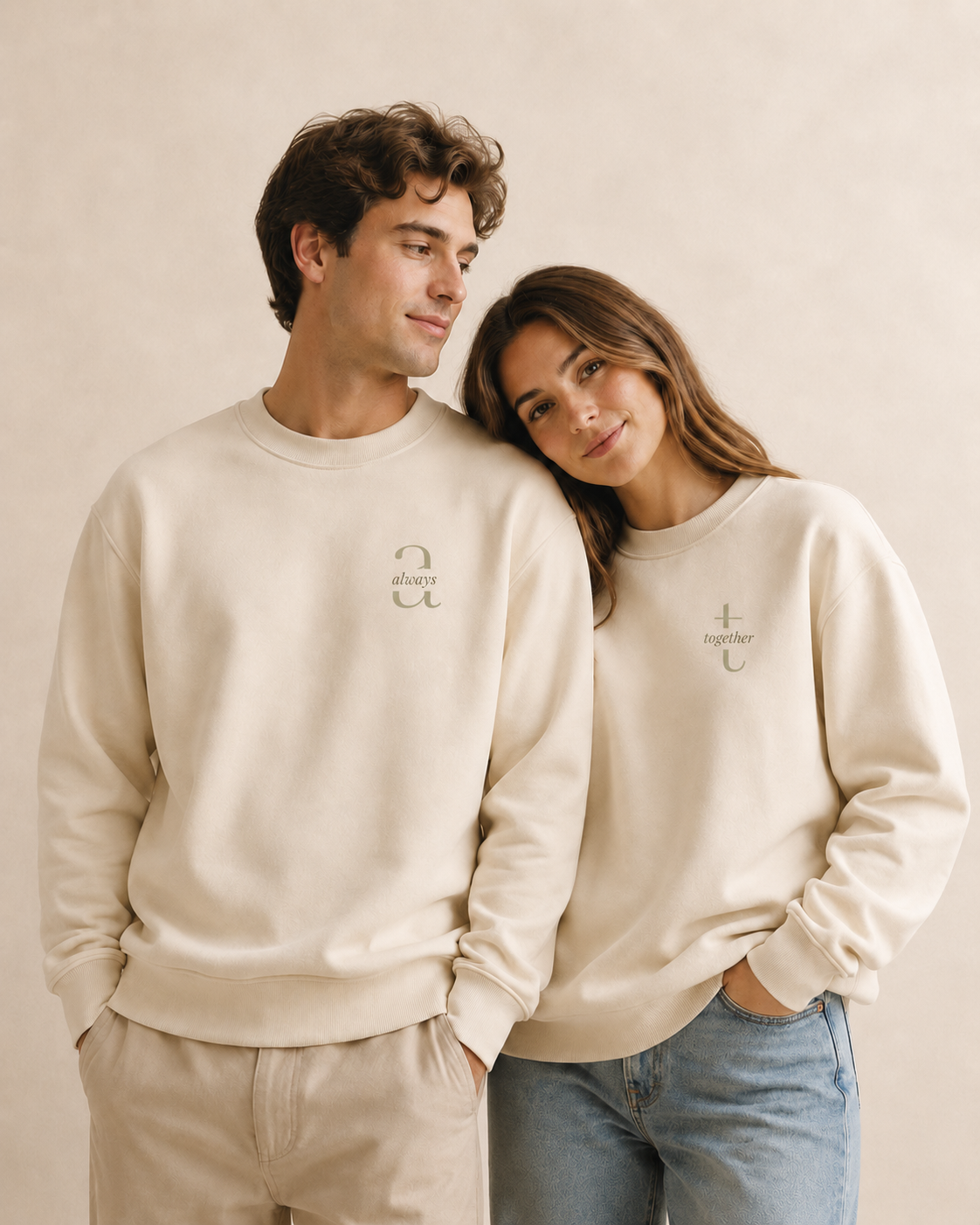 Pack de polerones para pareja con iniciales, Always y Together