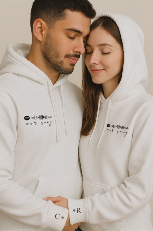 Polerones para Parejas - "Our Song" Spotify Personalizado (2 Unidades) 🎶💞